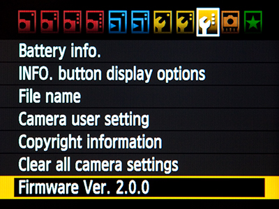 Canon 7D Firmware 2 2.0 EOS upgrade update